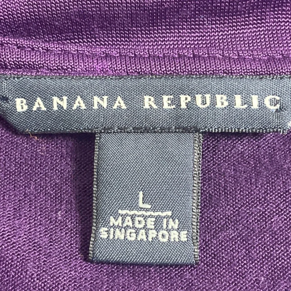 Banana Republic Top Sz‎ L Womens Purple Babydoll V Neck Fariy Romantic Feminine